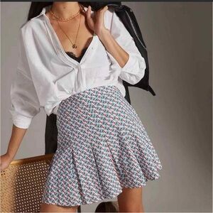 Anthropologie Maeve Pleated 100% cotton Mini Skirt size 4